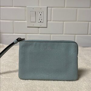 Coach baby blue glitter wristlet